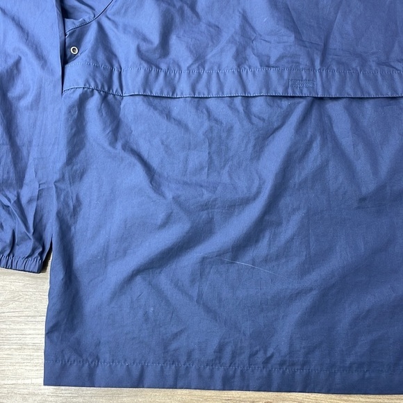 Eddie Bauer Mens Navy Blue Hooded Zip Up Windbreaker, size Large Tall - Picture 10 of 10